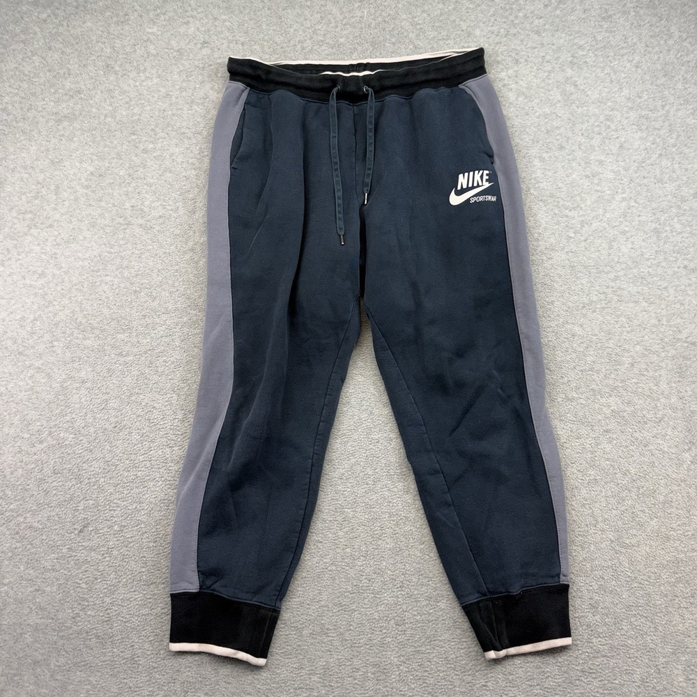 Nike Pants Womens‎ XL Blue Sportswear Fleece Joggers Colorblock AJ7401-454 Sweat